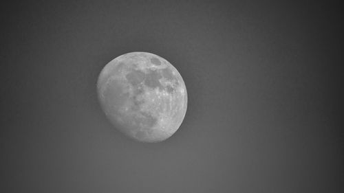 Low angle view of moon against clear sky at night