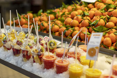 Fruits for sale at market stall