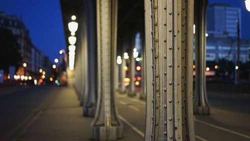 Illuminated road at night