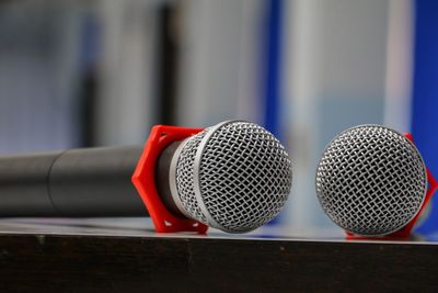 Close-up of microphone