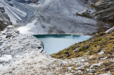 Scenic view of snowcapped mountains