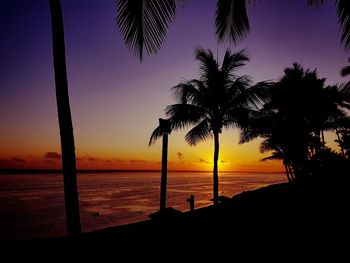 Scenic view of sea during sunset