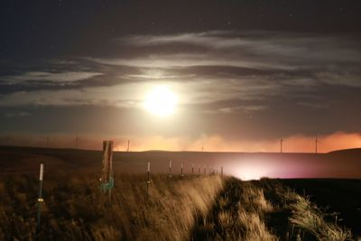 Scenic view of landscape against sky during sunset