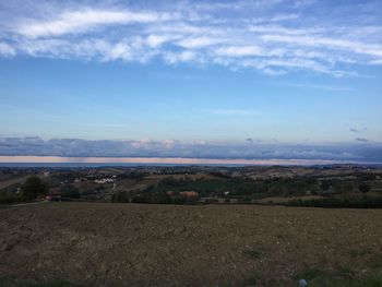 Scenic view of field against sky