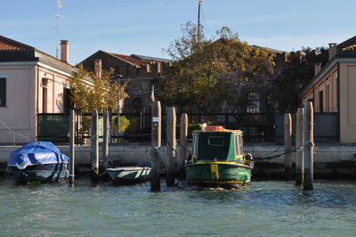 Boats in lake