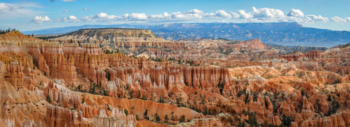 Panoramic view of landscape against cloudy sky