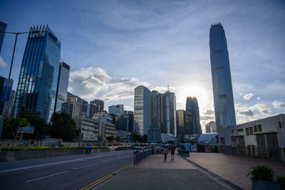 View of city buildings against sky