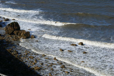 High angle view of sea shore