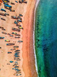 High angle view of beach