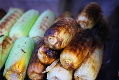 Close-up of roasted corns