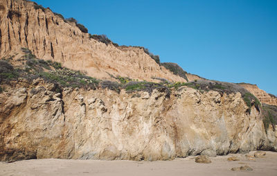 Scenic view of mountain against clear sky