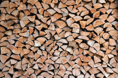 Full frame shot of firewood