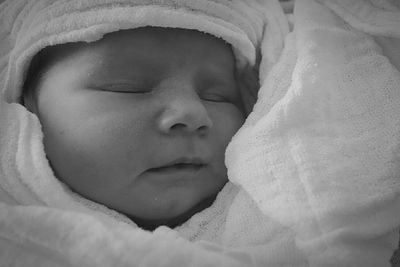 Close-up of baby sleeping