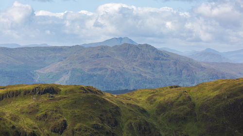 Scenic view of mountains against sky