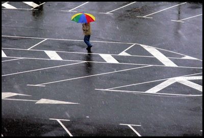 Road marking on road