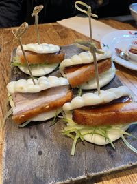 Close-up of food on table