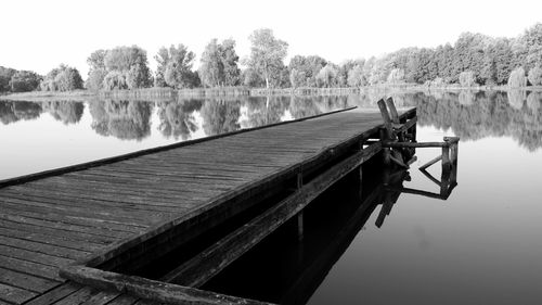 Pier on calm lake