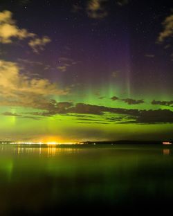 Dramatic sky over lake