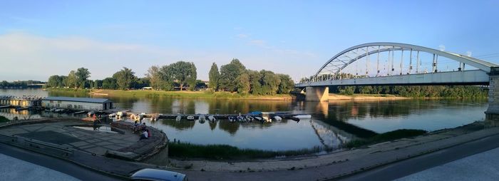 Bridge over river against sky