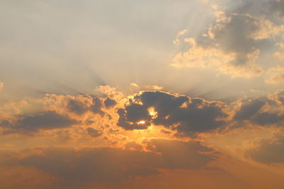 Low angle view of sky at sunset