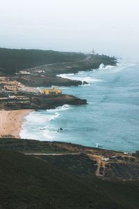 High angle view of beach