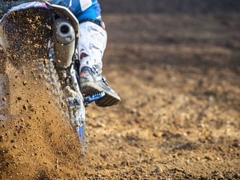 Motocross scene on a trail