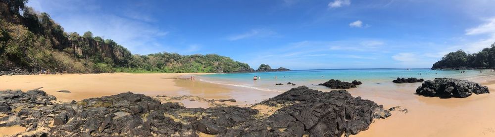 Panoramic view of beach against sky