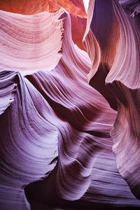 Low angle view of rock formations at antelope canyon