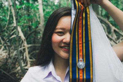 Portrait of beautiful woman smiling