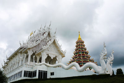 Low angle view of temple against sky