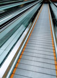 High angle view of moving walkway