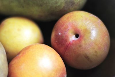 High angle view of apples on table