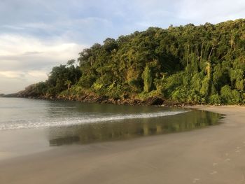 Scenic view of beach against sky