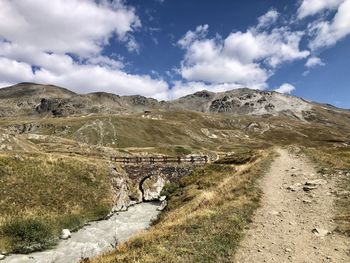 Scenic view of mountains against sky