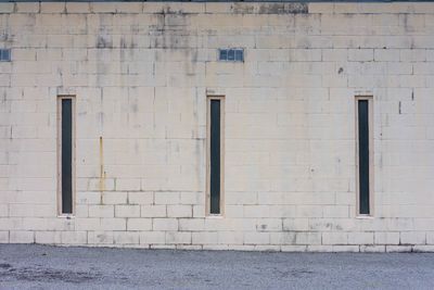 Closed door of building