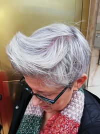 Close-up of woman wearing hat