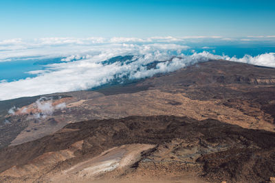 Scenic view of dramatic landscape against sky