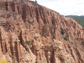 Low angle view of rock formation