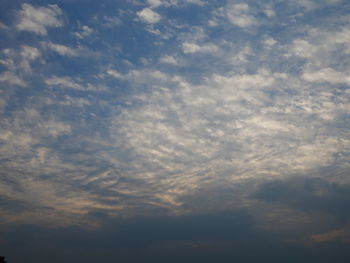 Low angle view of sky at sunset