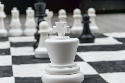 Close-up of chess pieces