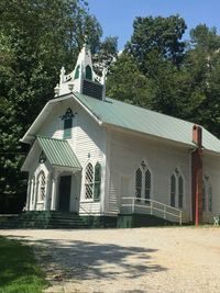 Facade of temple against sky