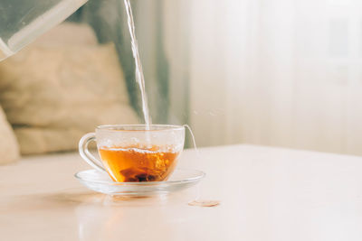 Close-up of coffee on table