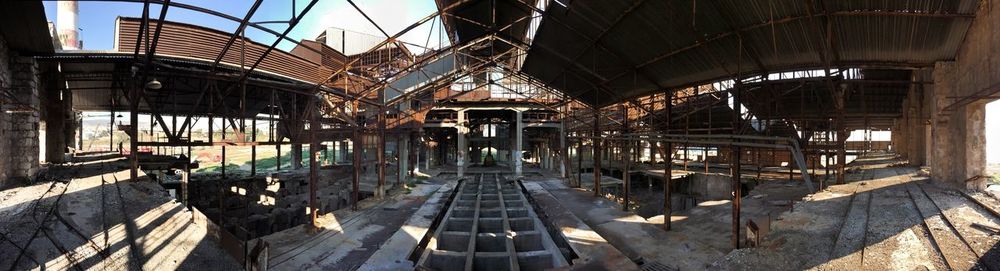 Panoramic view of abandoned factory