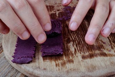 Close-up of hand holding ice cream