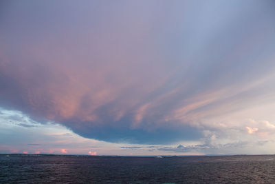 Scenic view of sea against dramatic sky