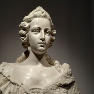 Low angle view of female statue in museum