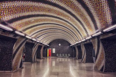 Interior of illuminated tunnel