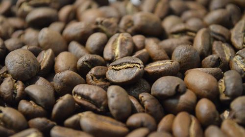 Full frame shot of roasted coffee beans