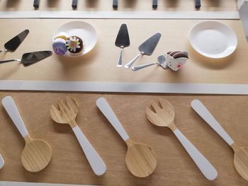 High angle view of food on table