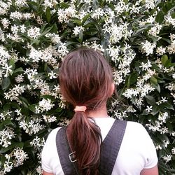 Woman holding flowers